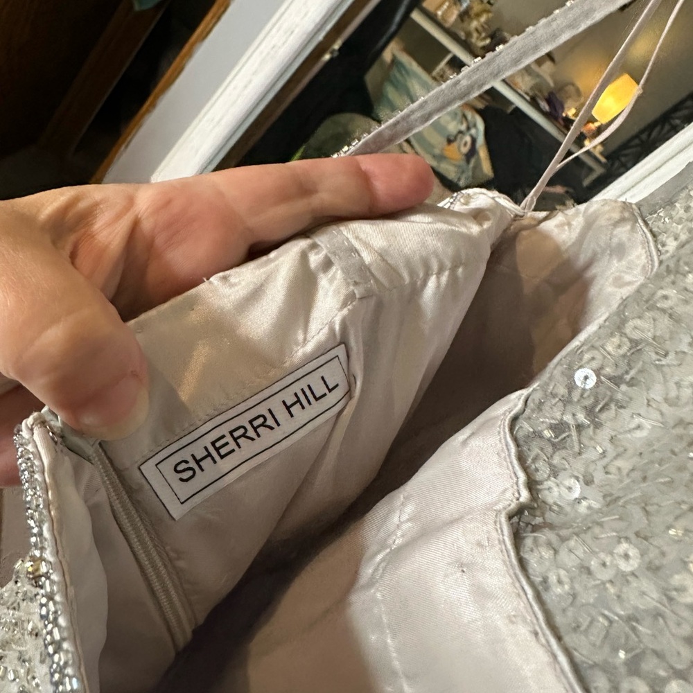 Sherri Hill Silver Sequin Dress - Picture 4 of 4